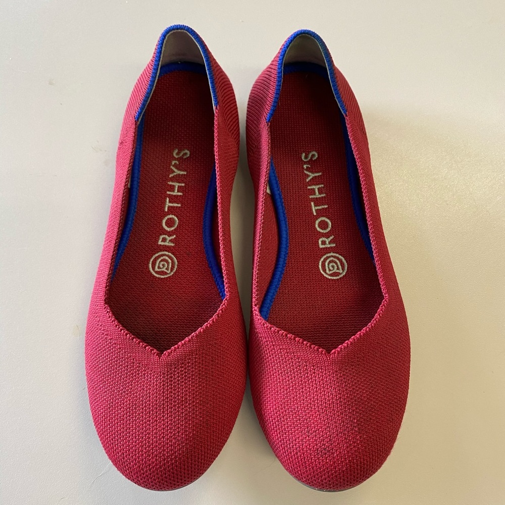Rothy’s red round toe flat 7